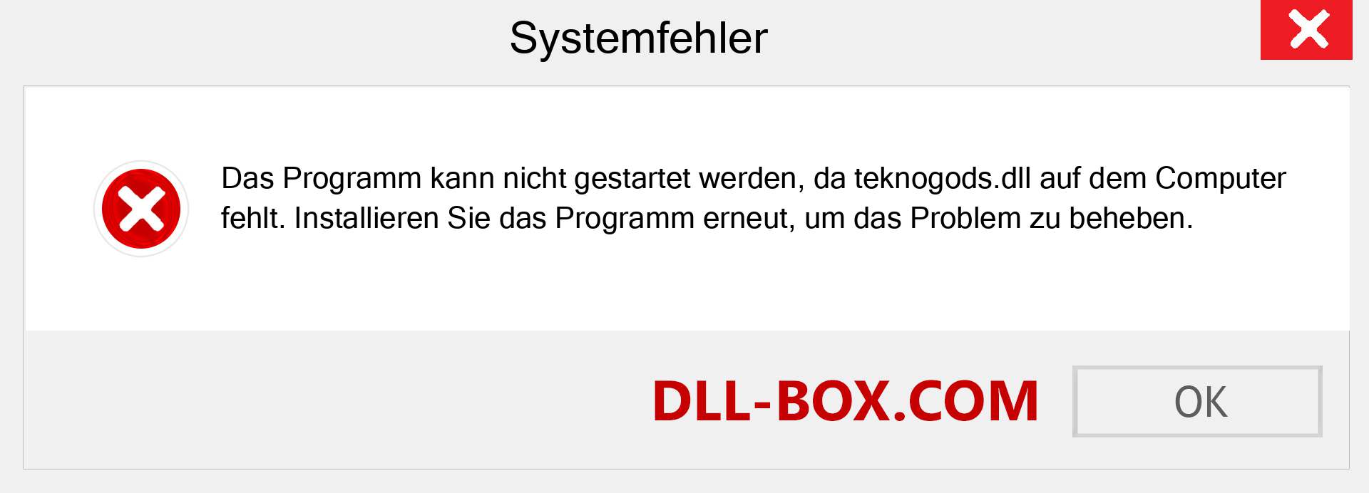 teknogods.dll-Datei fehlt?. Download für Windows 7, 8, 10 - Fix teknogods dll Missing Error unter Windows, Fotos, Bildern